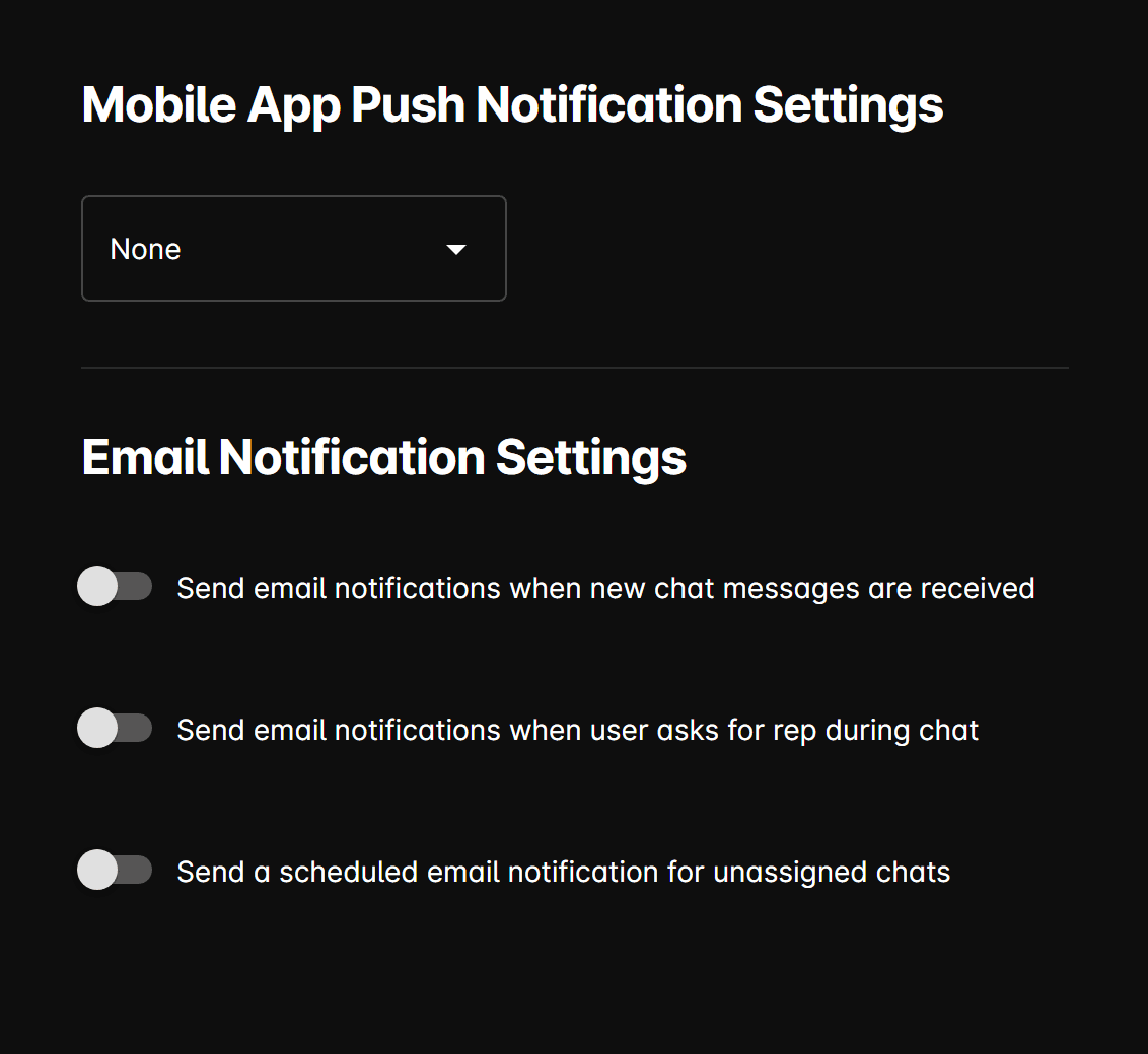 Notifications form